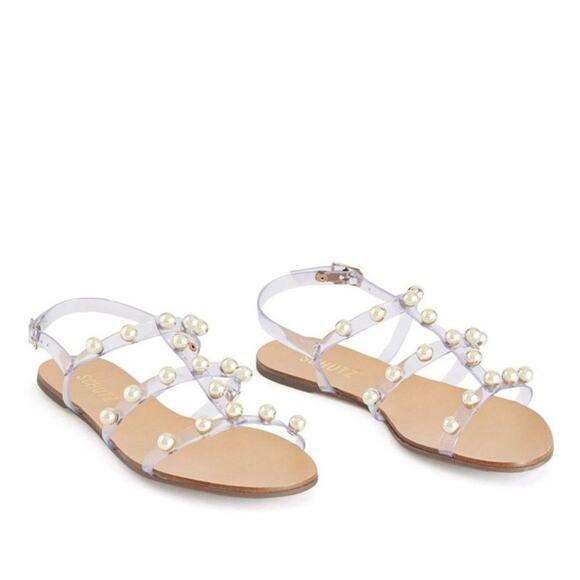 SCHUTZ Shoes - SCHUTZ
CLEAR STRAP GOLD STUD SANDALS